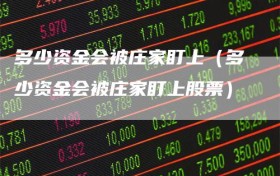 多少资金会被庄家盯上（多少资金会被庄家盯上股票）