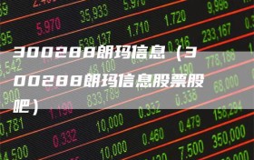 300288朗玛信息（300288朗玛信息股票股吧）