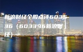 新浪财经个股点评603536（603396新浪财经）