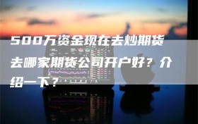 500万资金现在去炒期货去哪家期货公司开户好？介绍一下？