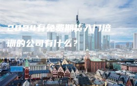 2024有免费期货入门培训的公司有什么？