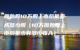 原始股10万股上市后能变成多少股（10万原始股上市后至少有多少收入）