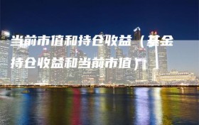 当前市值和持仓收益（基金持仓收益和当前市值）