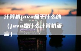 计算机java是干什么的（java是什么计算机语言）