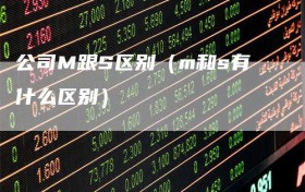 公司M跟S区别（m和s有什么区别）