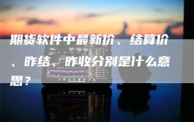 期货软件中最新价、结算价、昨结、昨收分别是什么意思？