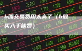 b股交易费用太高了（b股买入手续费）