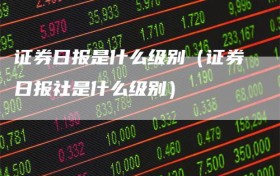 证券日报是什么级别（证券日报社是什么级别）