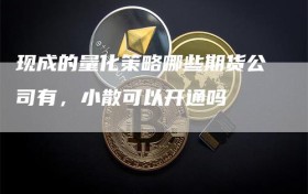 现成的量化策略哪些期货公司有，小散可以开通吗