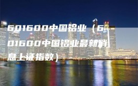 601600中国铝业（601600中国铝业最新消息上证指数）