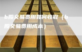 b股交易费用如何收取（b股交易费用成本）