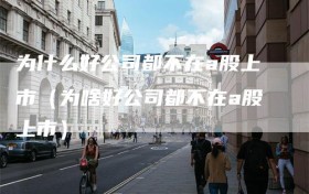 为什么好公司都不在a股上市（为啥好公司都不在a股上市）