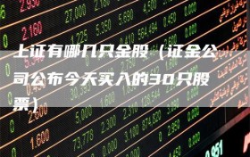 上证有哪几只金股（证金公司公布今天买入的30只股票）