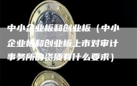 中小企业板和创业板（中小企业板和创业板上市对审计事务所的资质有什么要求）