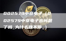 002579中京电子（002579中京电子出问题了吗_为什么跌不停_）