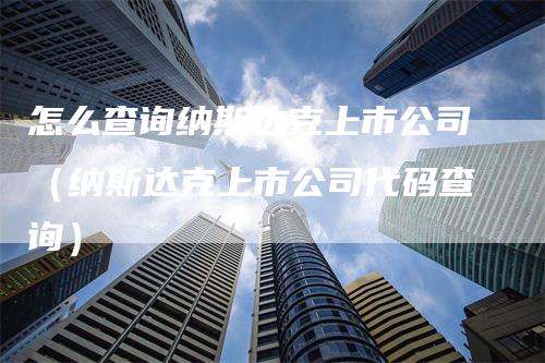 怎么查询纳斯达克上市公司（纳斯达克上市公司代码查询）